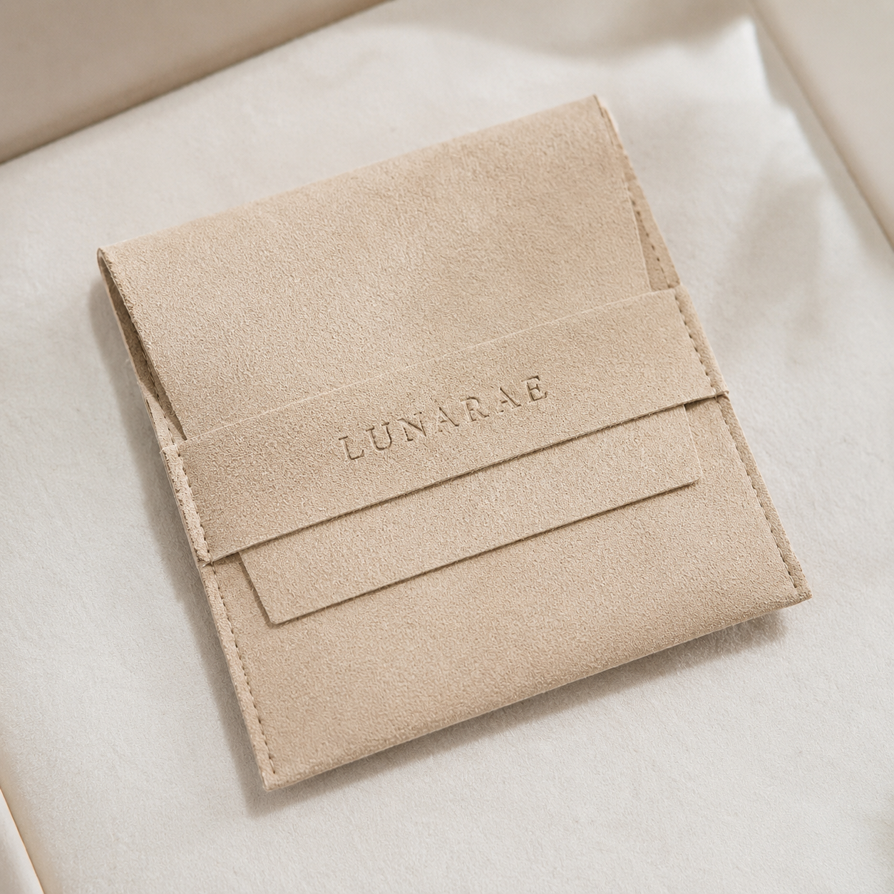 LUNARAE soft envelope-style jewelry pouch for storing pieces between wears