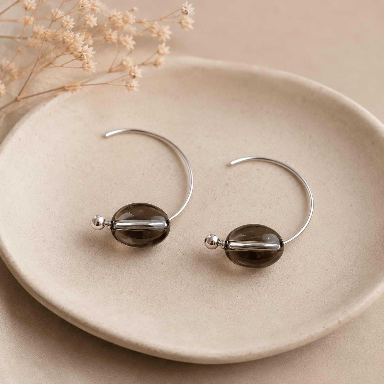 Smoky quartz jewelry styling set by LUNARAE