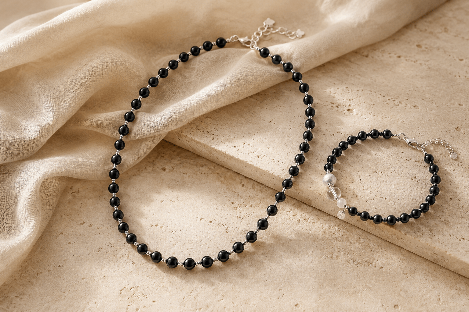 Black onyx jewelry collection by LUNARAE