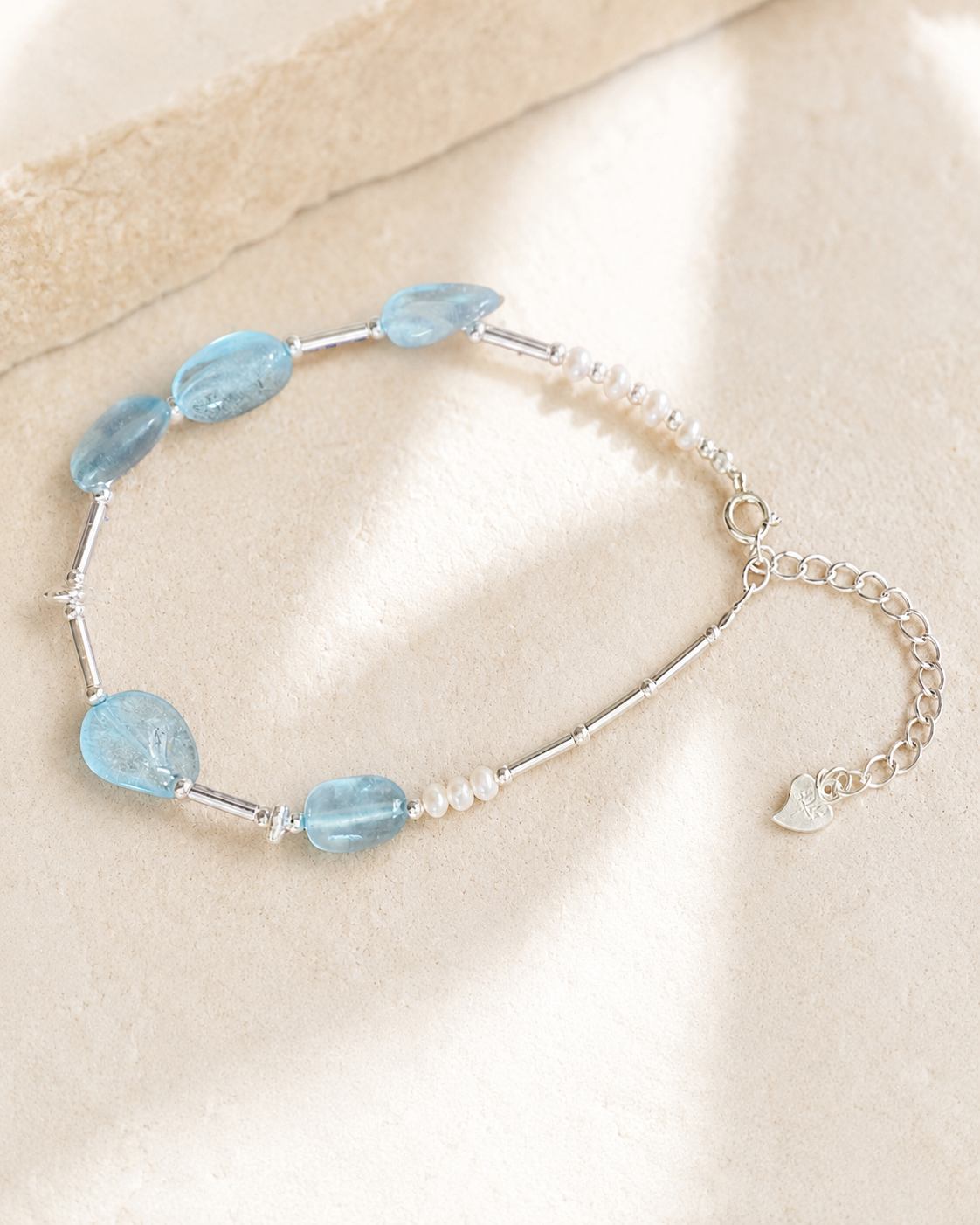 Aquamarine Silver Bracelet
