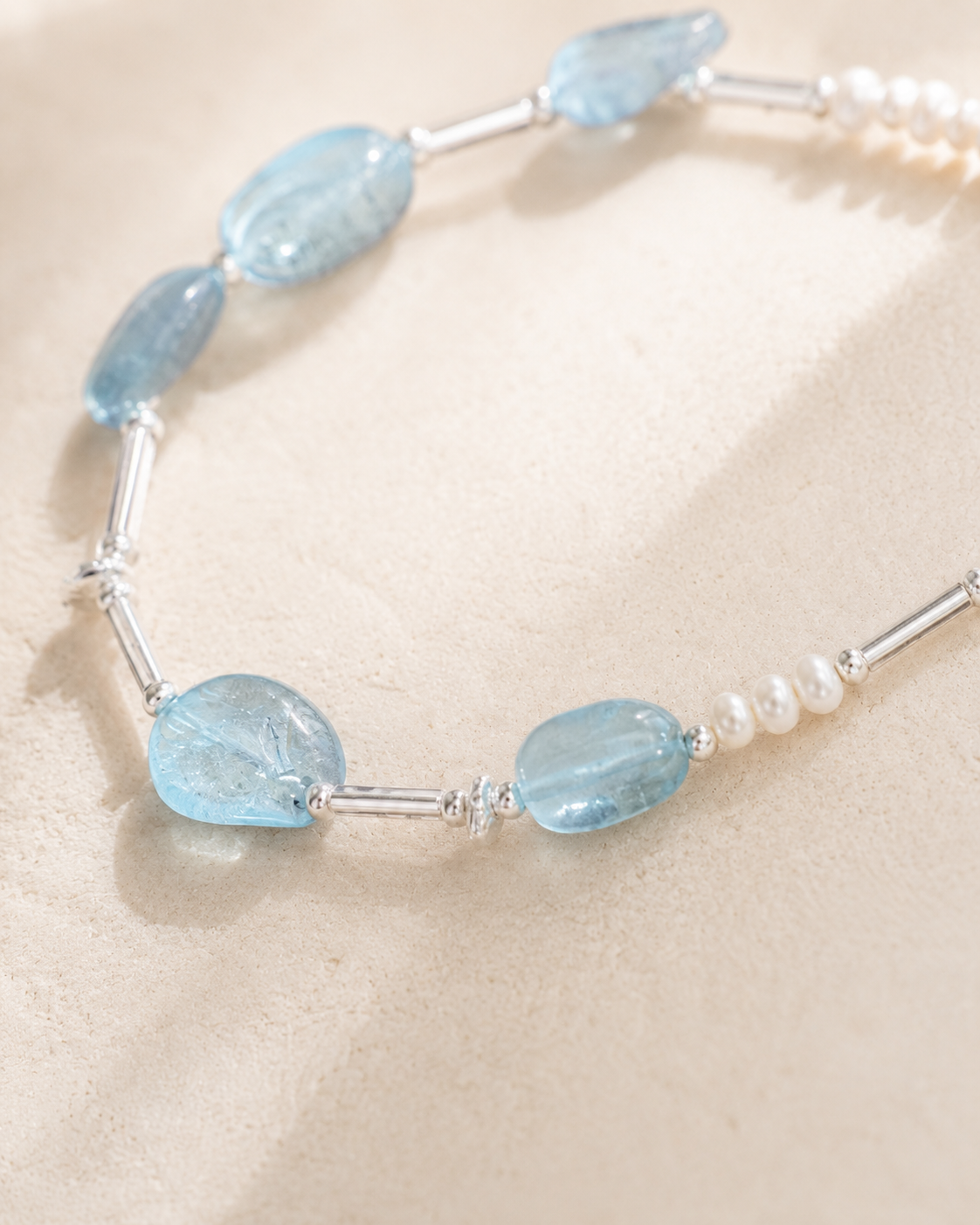 Aquamarine Silver Bracelet