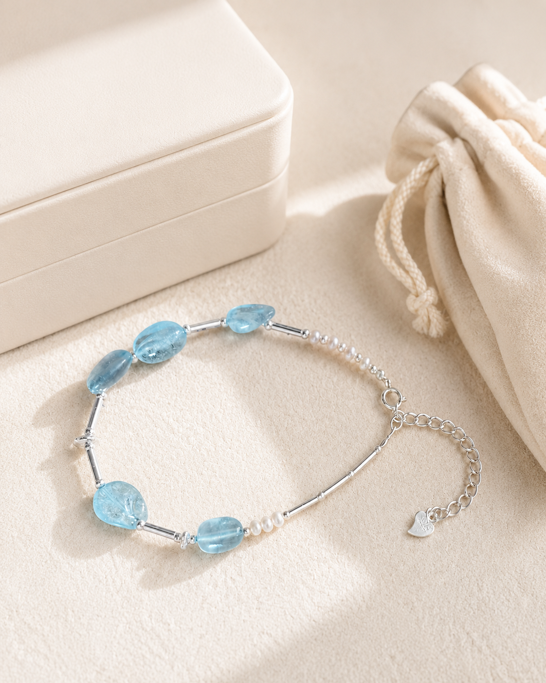 Aquamarine Silver Bracelet
