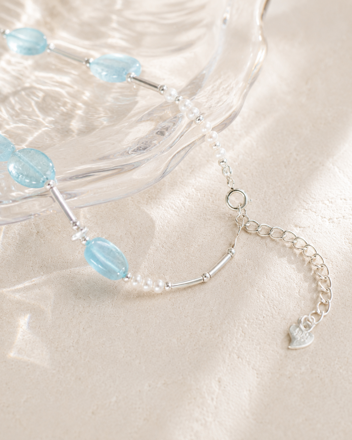 Aquamarine Silver Bracelet