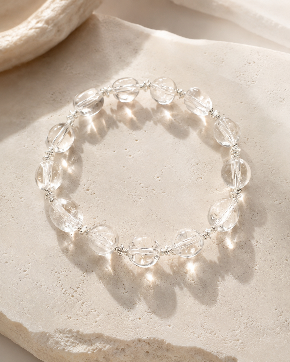 Clear Quartz Silver Bracelet