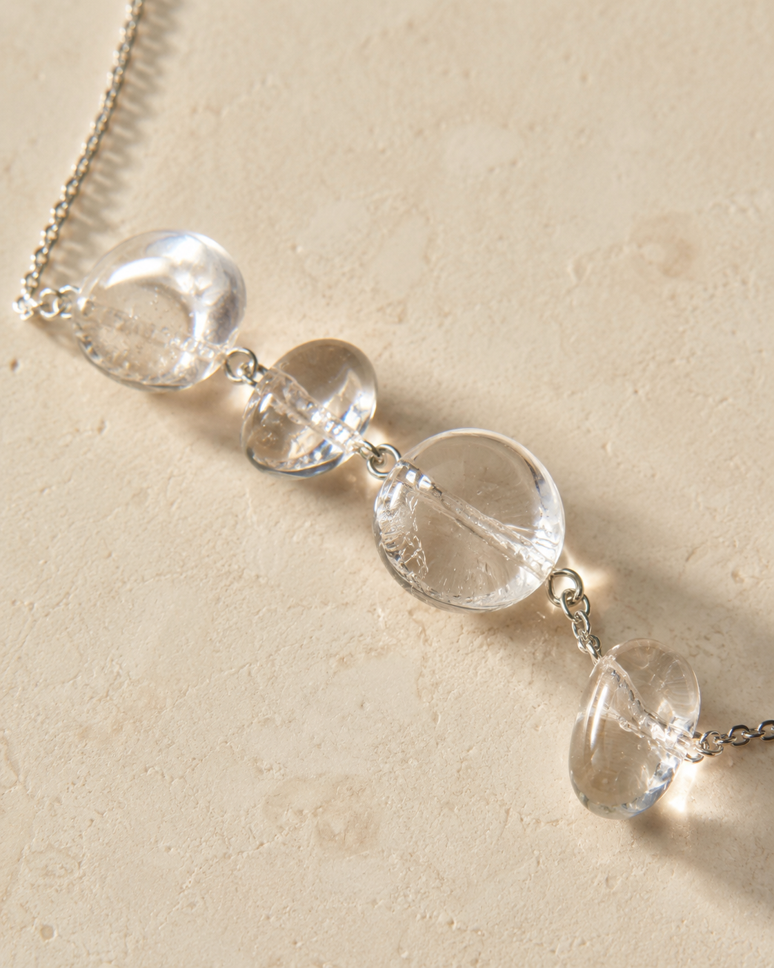 Clear Quartz Silver Necklace