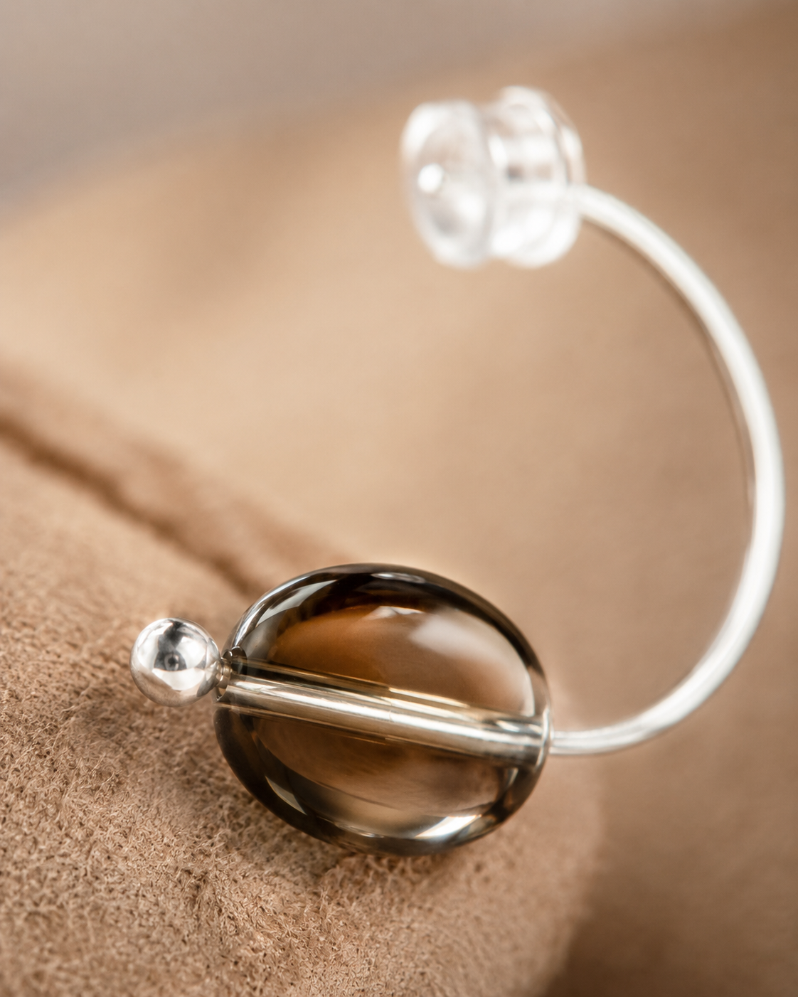 Smoky Quartz Silver Earrings