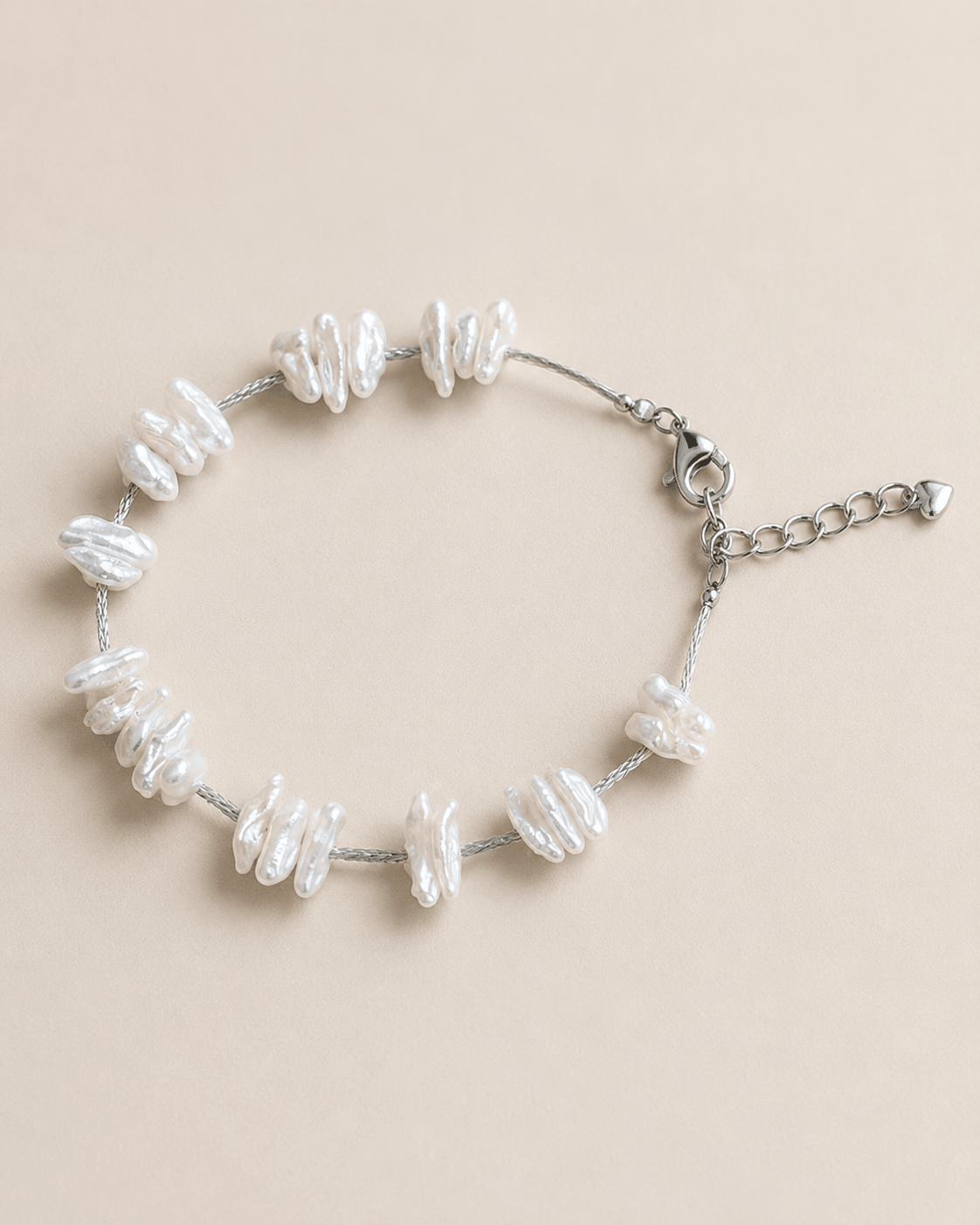 Baroque Pearl Silver Bracelet by LUNARAE